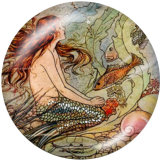 20MM mermaid Print glass snaps buttons