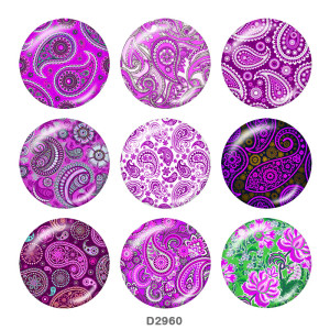 20MM decorative pattern Print glass snaps buttons