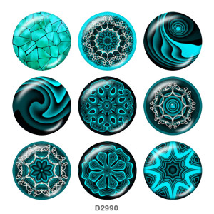 20MM decorative pattern Print glass snaps buttons