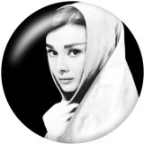 20MM Audrey Hepburn glass snaps buttons
