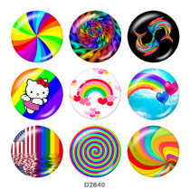 20MM rainbow glass snaps buttons LGBT