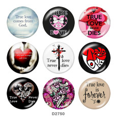 20MM love glass snaps buttons