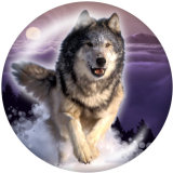 20MM wolf Print glass snaps buttons