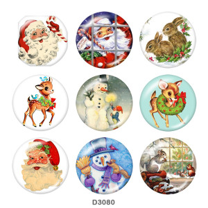 20MM Christmas glass snaps buttons