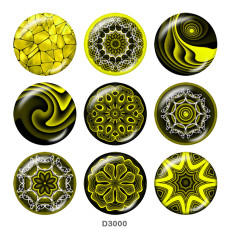 20MM decorative pattern Print glass snaps buttons