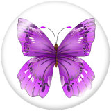 20MM butterfly Print glass snaps buttons