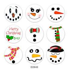 20MM Snowman Christmas glass snaps buttons