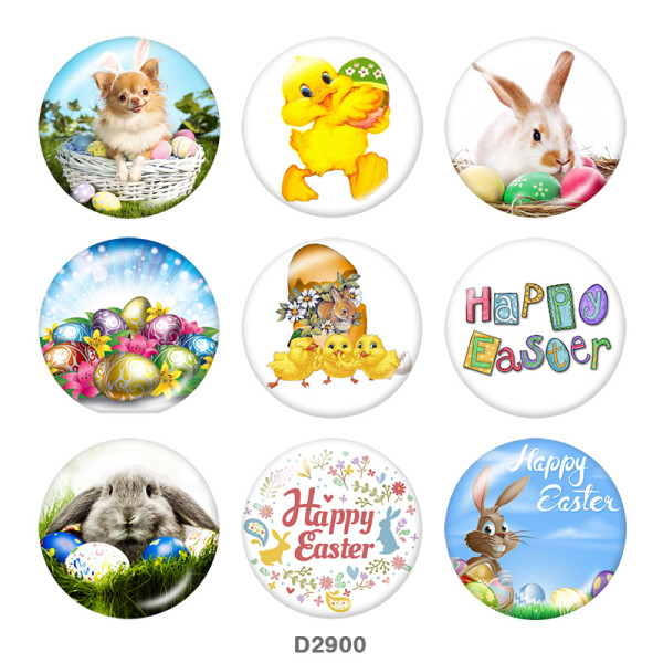 20MM Easter Print glass snaps buttons