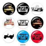 20MM Car Print glass snaps buttons