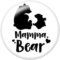 20MM MOM mama  bear Print glass snaps buttons