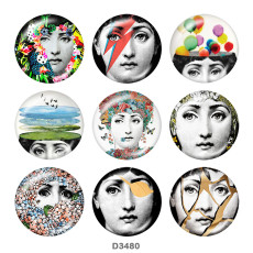 20MM designer Print glass snaps buttons