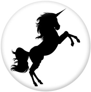 20MM unicorn Print glass snaps buttons