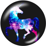 20MM unicorn Print glass snaps buttons