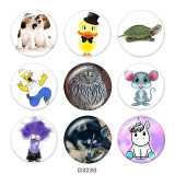 20MM animal cartoon Print glass snaps buttons