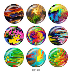 20MM colour Print glass snaps buttons