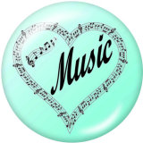 20MM love Print glass snaps buttons