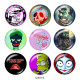 20MM skull Print glass snaps buttons