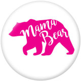 20MM MOM mama  bear Print glass snaps buttons