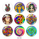 20MM Colorful Print glass snaps buttons