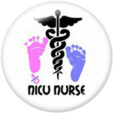 20MM  Nurse medical care Print glass snaps buttons