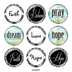 20MM DREAM HOPE faith Print glass snaps buttons