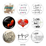 20MM faith Print glass snaps buttons