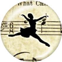 20MM Ballet  Print glass snaps buttons