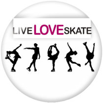 20MM skate  Print glass snaps buttons