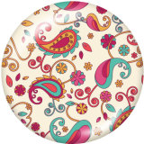 20MM Bohemia Pattern  Print glass snaps buttons