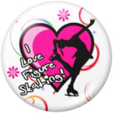 20MM skate  Print glass snaps buttons