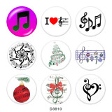 20MM music Print glass snaps buttons
