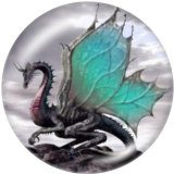 20MM dragon Print glass snaps buttons