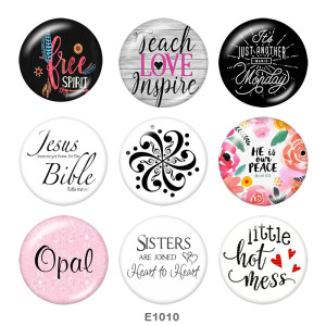 20MM  Love  Print glass snaps buttons