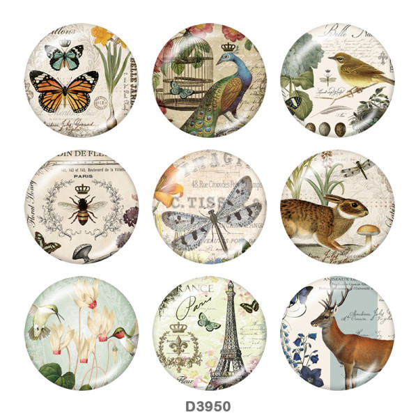 20MM animal Print glass snaps buttons