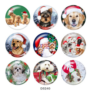 20MM  Christmas  Print glass snaps buttons