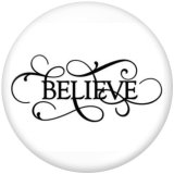 20MM  Believe  Print glass snaps buttons