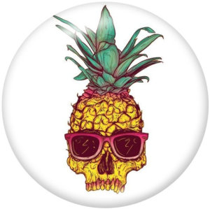 20MM  pineapple Print glass snaps buttons  Beach Ocean