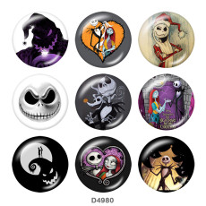 20MM  Halloween  Print glass snaps buttons