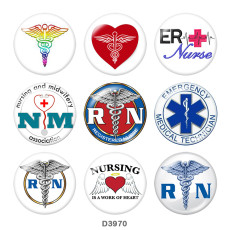 20MM   Nurse Medical treatment  Print glass snaps buttons