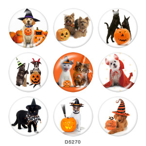 20MM  Halloween  Print glass snaps buttons