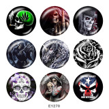 20MM  skull  Print glass snaps buttons