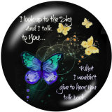 20MM  Butterfly  Print glass snaps buttons
