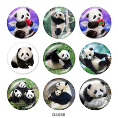 20MM panda  Print glass snaps buttons