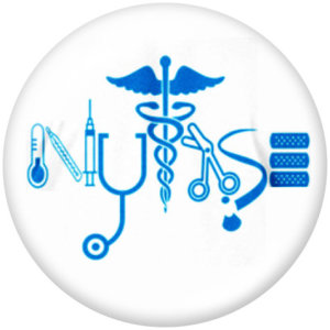 20MM  Nurse Medical treatment  Print glass snaps buttons
