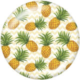 20MM  pineapple Print glass snaps buttons  Beach Ocean