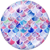 20MM  Pattern  Print glass snaps buttons Beach Ocean