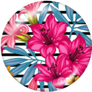 20MM  Flower  Print glass snaps buttons