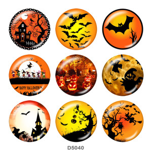 20MM  Halloween  Print glass snaps buttons