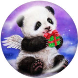 20MM panda  Print glass snaps buttons