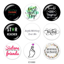 20MM  Believe  Print glass snaps buttons